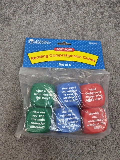 READING COMPREHENSION CUBES - Learning Resources - Set Of Six Foam ...
