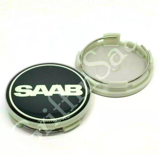 1x Saab Nevs Schwarz Alufelgen Zentrum Radkappe 62mm 63mm 93 9-3 95 9-5 900 9000