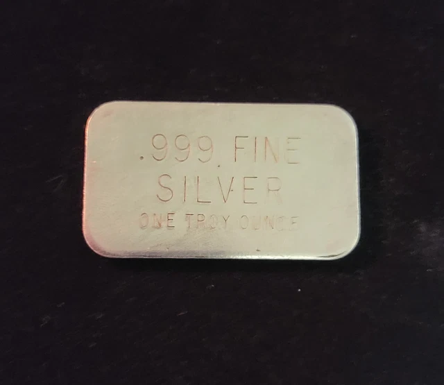 1 oz Vintage Silver Bar 999 Fine Rare Collectible Bullion