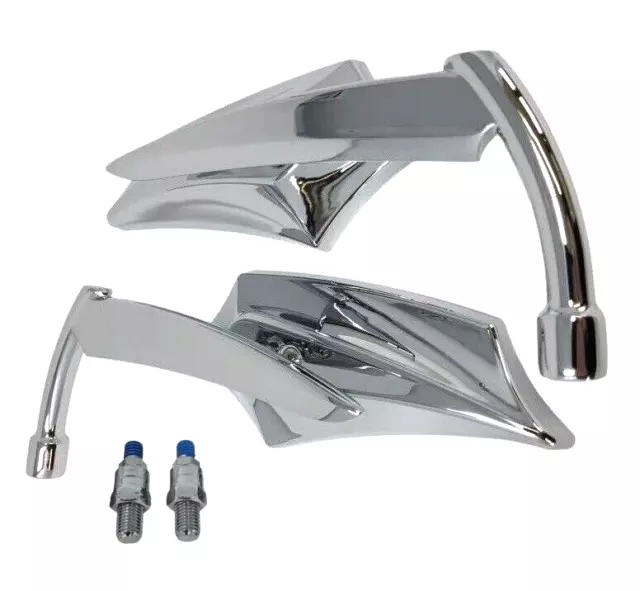 Chrome Custom Blade Mirrors fit HONDA VTX1300/ VTX1800/ VT1300 CX FURY (60119)