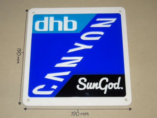 Canyon Bikes, Canyon dhb Sun God, Cycling sign, White, Blue & Black: 190 X 190mm