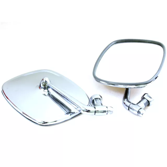 Chrome Door Mirror Pair Set 1950-1994 Volkswagen VW Bus Van Pickup Camper Style