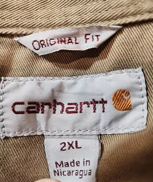 CARHARTT WEATHERED CANVAS Shirt Jacket Workwear Rugged Button Down Mens ...