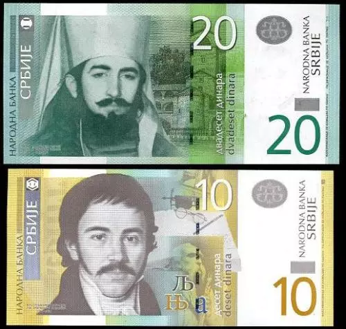 LOT SET SERIE 2 BILLETS Serbie SERBIA 10 & 20 DINARA NEUF UNC