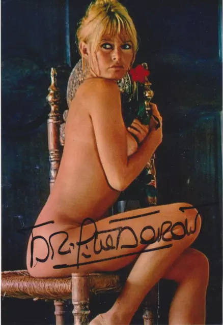 BRIGITTE BARDOT Original Autogramm signiertes Foto sexy Nackt Portrait