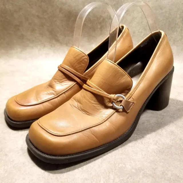 NATURALIZER? WOMENS 944N67 Size 10 Tan Leather Slip On Loafer Block ...