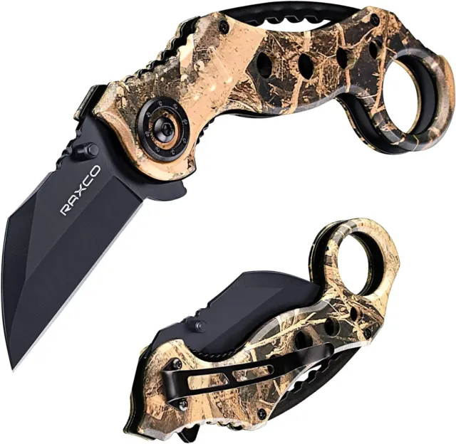 Pocket Folding Knife Karambit Outdoor Camping Knife Ergonomic Skull Design-AU