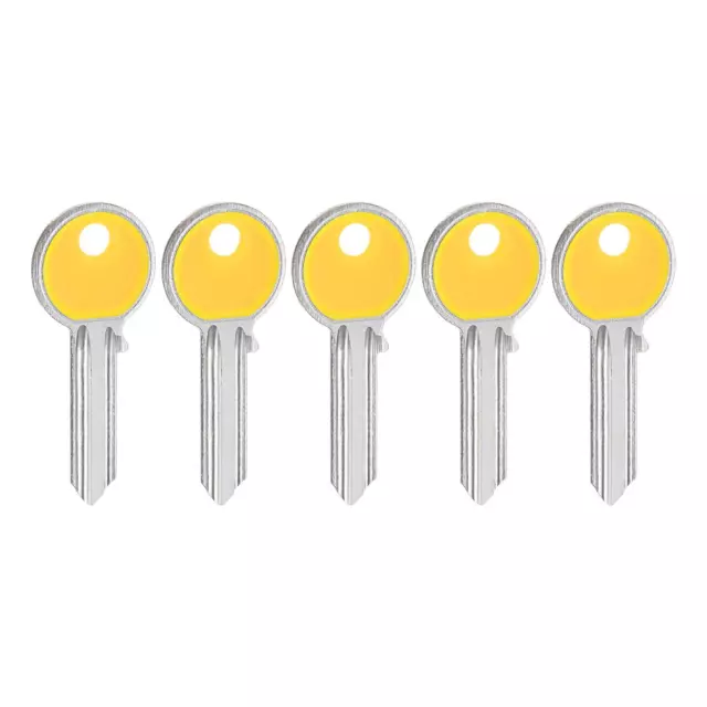 Key Blank, 27.6mm Length 2 Slot Brass New Uncut Replacement Tool 5 Pcs