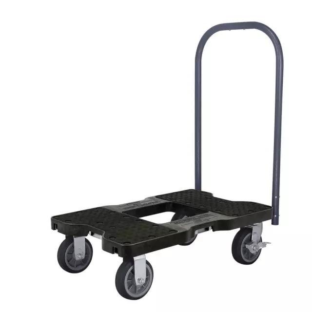 SNAP-LOC E-Track Push Cart Dolly Mover All Terrain Professional 1,500 lbs Black