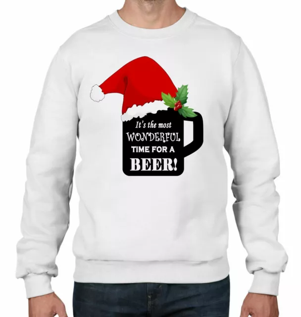 Its The Most Wonderful Time For a Beer Christmas Funny Men's Sweatshirt Jumper