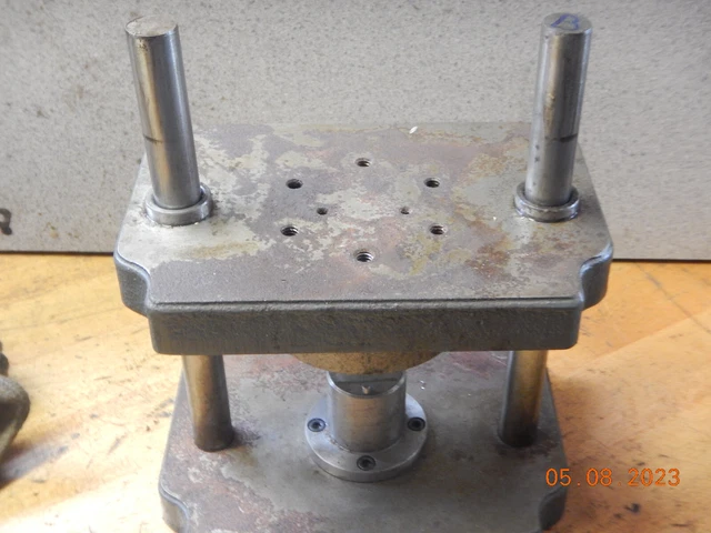 Lot B Older Metal Press Fixture With Die Setup From A  Machine Shop