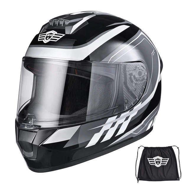 AHR RUN-F3 Full Face Motorcycle Helmet DOT Removable Liner Motor Bike S