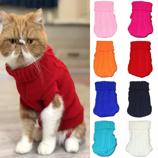 Pet Dog Warm Jumper Knit Sweater Clothes Puppy Cat Knitwear Costume Coat Apparel