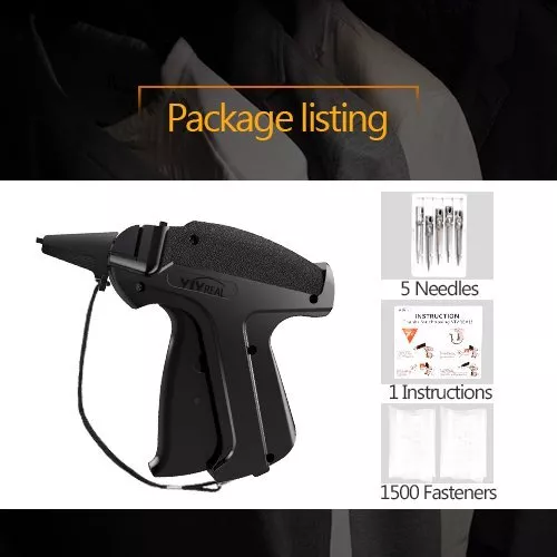 CLOTHING PRICE LABEL TAGGING TAG TAGGER GUN With 1500 BARBS & 6 Needle-VIVREAL