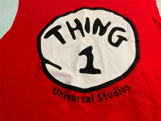 NWT Universal Studios Dr Seuss Thing 1 T-shirt Tank Top Adult 2XL Red Sleeveless