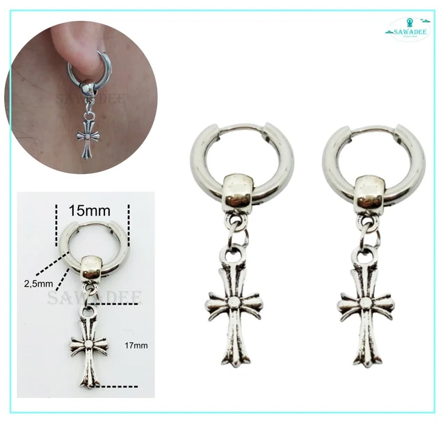 Orecchini A Vite Unisex - 6 Coppie, Acciaio Inox, Nero Argento Oro, Cerchio Piccolo, Donna Uomo - Foto 7