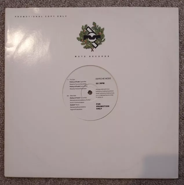 Depeche Mode ‎– Policy Of Truth RARE 12" VINYL PROMO MUTE EXCELLENT CONDITION