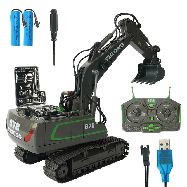 ROTATING REMOTE CONTROL RC Digger With charger + Battery Children's RC