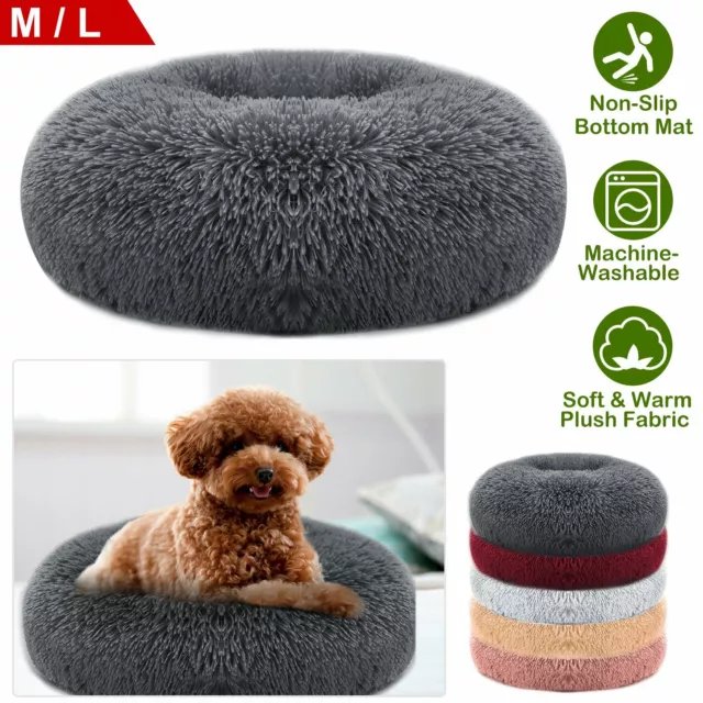 Plush Pet Dog Cat Bed Fluffy Soft Warm Calming Bed Sleeping Kennel Nest Non-Slip