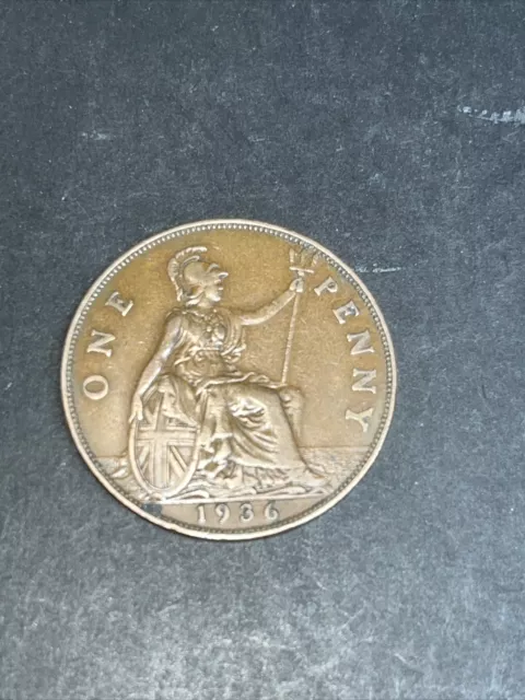 1936 Large One Penny Uk Coin George 5