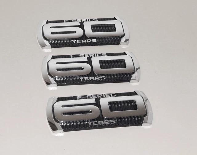 (3) 2008 FORD F-SERIES 60 YEARS Anniversary Fender Emblem Tail Gate Badge FoMoCo