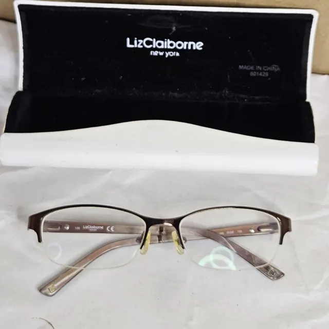 Liz Claiborne Half Rim Bronze Glasses Frame Only L385 51-16 130