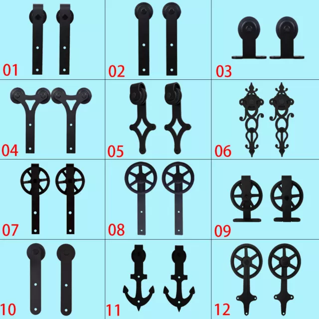 CCJH 5-12FT Sliding Barn Door Hardware Closet Track Kit for Single/Double Door