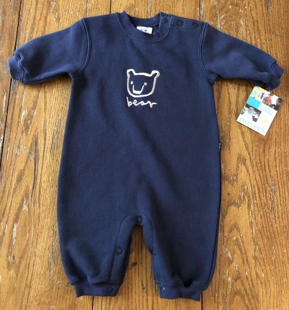 NWT New Carters Navy One Piece Sweatshirt With Bear Baby Boy 3-6 Months