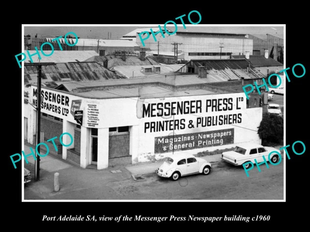 OLD POSTCARD SIZE PHOTO OF PORT ADELAIDE SA THE MESSENGER NEWSPAPER c1960