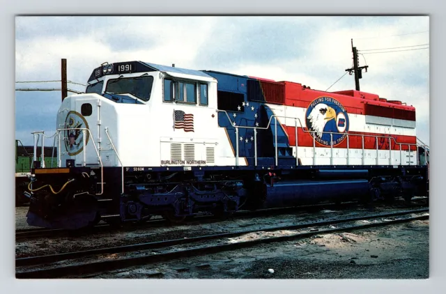 Burlington Northern Railroad, Trains, Transportation, Vintage Postcard