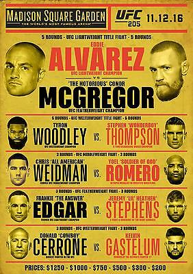 A5 Vintage Stampa – UFC 205 Connor Mcgregor Vs. Eddie Alvarez (Foto Mma Poster)