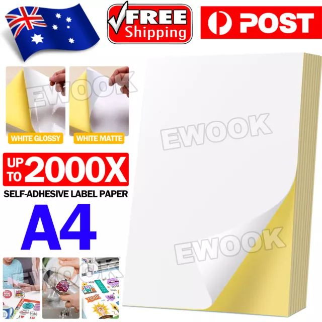 A4 Self Adhesive Sticker Paper Sheet Label Laser Inkjet Print Mailing Address