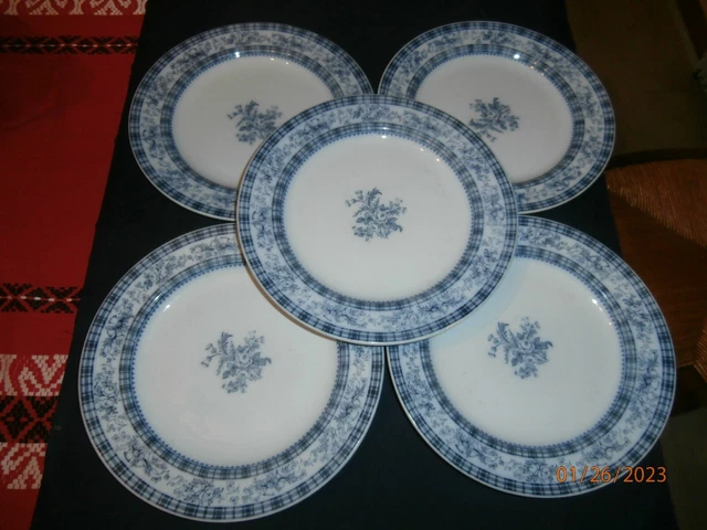 5 assiettes plates ceramique anglaise douglas terre de fer depot de paris 17 rue