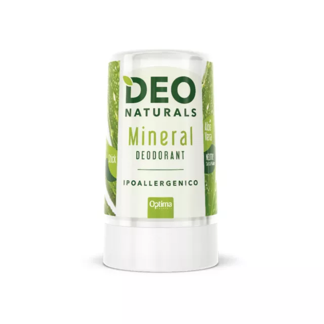 Deo Naturals Stick Aloe 50g con aloe allume di rocca viaggio Optima Naturals