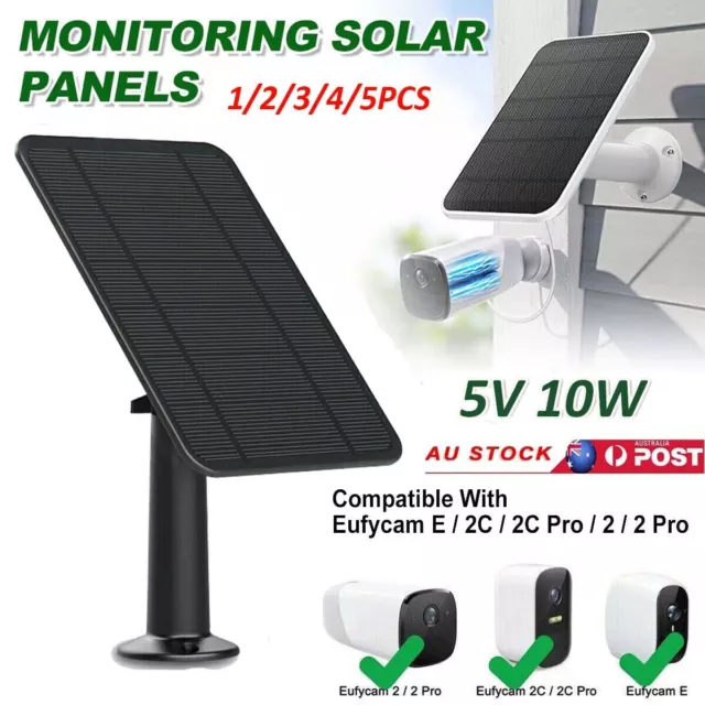 10W Solar Panels for Eufy Eufycam Cam E/2C/E/2 Pro Wall Mount 3M Cable Power Set