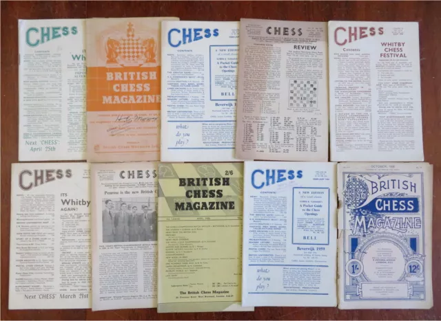Chess Magazine Board Game Strategy Periodicals c. 1930's-50's British Lot x 24
