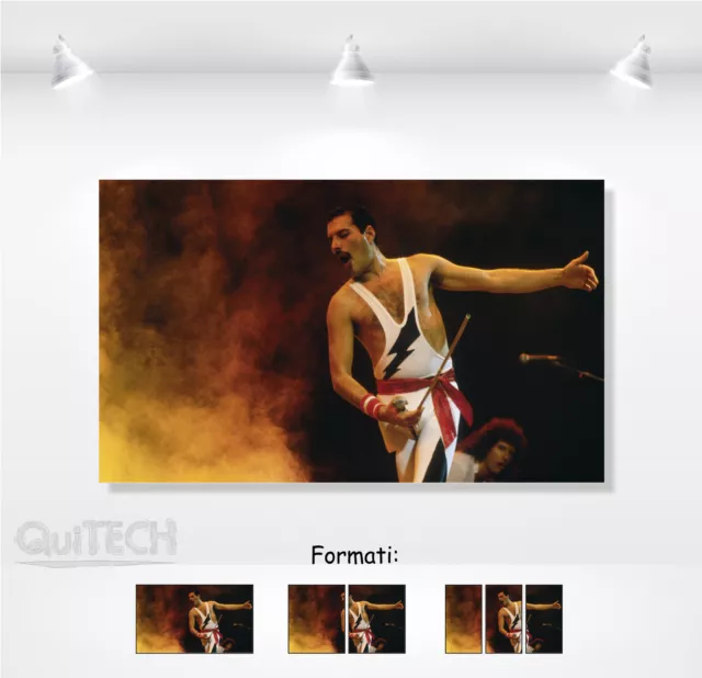 Freddie Mercury - 3 - Quadro stampa su Tela Pelle Canvas Dipinto Arte Moderna