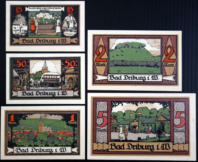 BAD DRIBURG 1921 complete series German Notgeld