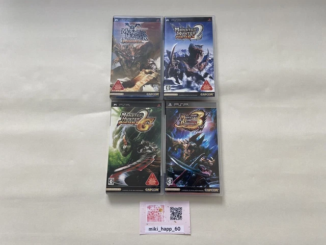 Lot 4 Monster Hunter Portable 1 2nd 2G 3rd Set PSP Playstation Portable Japan JP