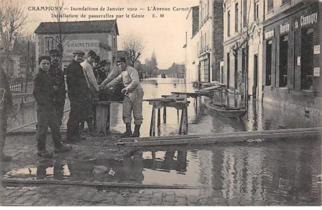 94.AM19261.Champigny sur Marne.Floods of January 1919.Pass installation