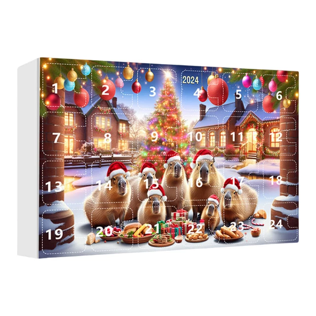 Calendrier De L'Avent Capybara - 24 Pendentifs En Acrylique Pour Décorer Le Sapin De Noël - Cadeau Original Et Festif