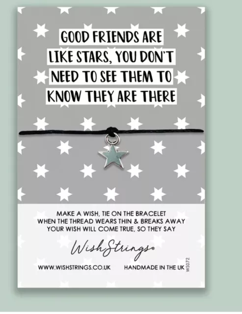 Good Friends Are Like Stars Wunsch Saitenarmband Handarbeit von Wishstrings