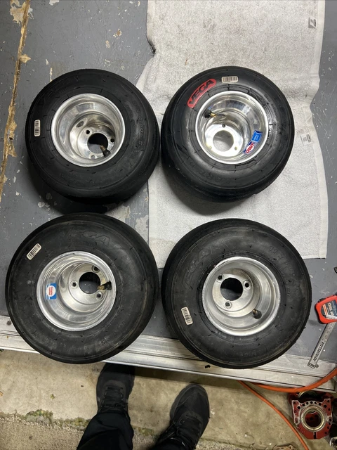 set of 4 Go Kart Racing American pattern 5” wheels with tires