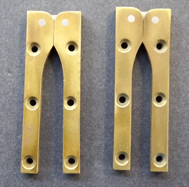 Vintage Pair Of Card Table Solid Brass Hinges From Former Furniture Shop