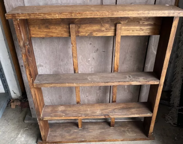 Vintage rustic Wooden 3 Shelf Nick Knack 23x24 wall display
