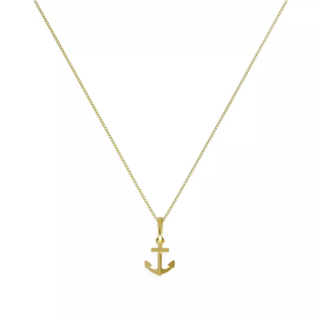 9ct Gold Anchor Necklace 16 - 20 Inches Nautical Marine Yacht Sailing