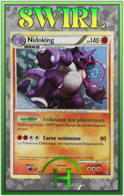 Nidoking Holo Swirl/Spirouli - HS03 - 6/102 - French Pokemon Card