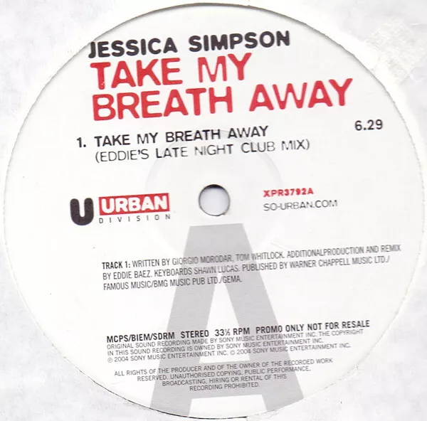 JESSICA SIMPSON - Take My Breath Away - Neue Vinyl-Schallplatte 12 ...