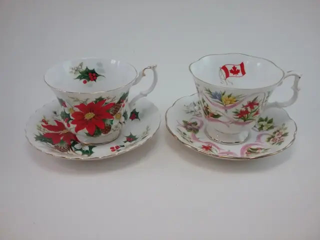 (2)  Royal Albert England Bone China Tea Cups & Saucers