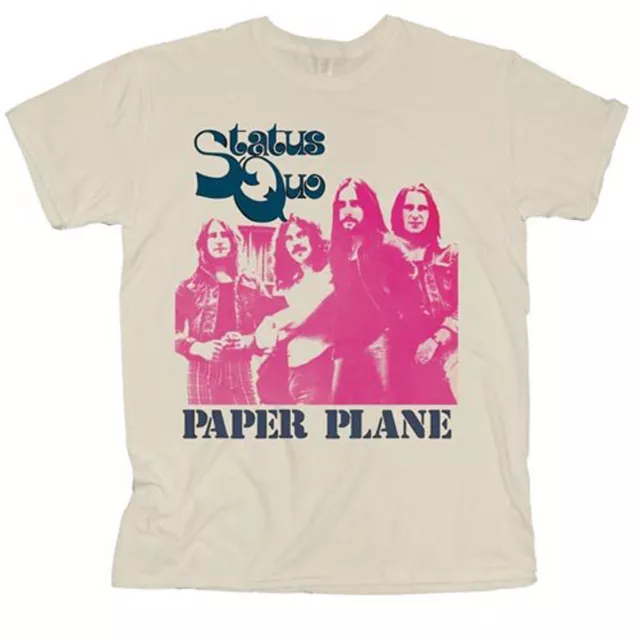 Status Quo Paper Plane Francis Rossi Official Tee T-Shirt Mens